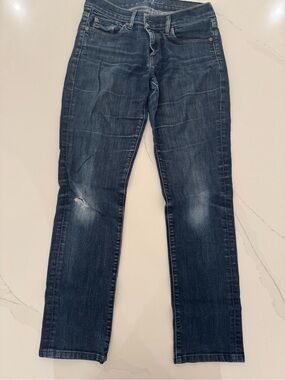 7 For All Mankind Woman’s Dark Wash Straight Leg Jeans size 28